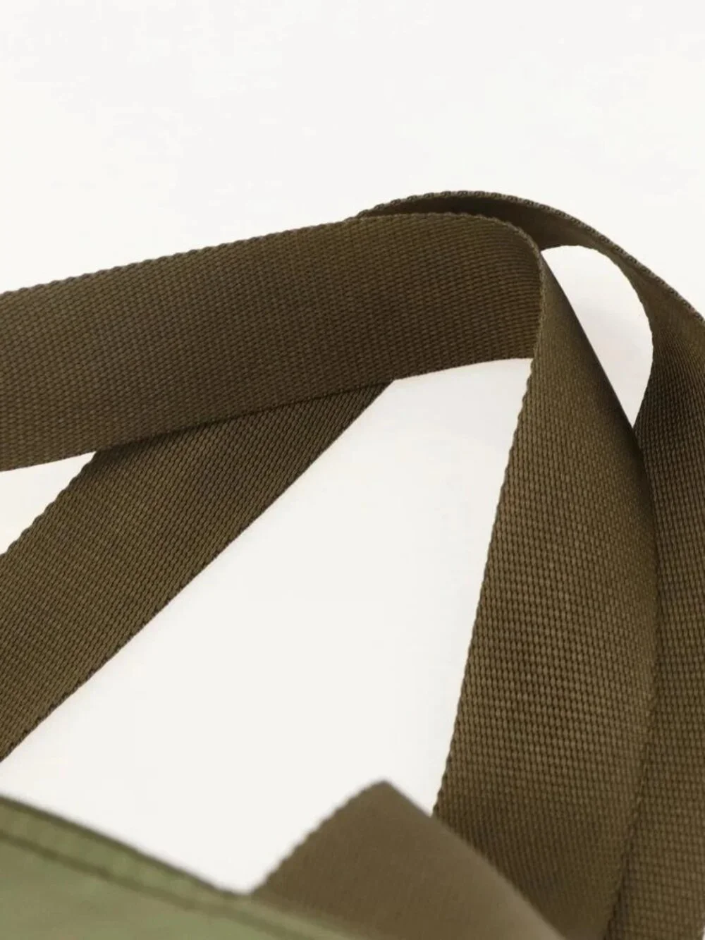PRADA Tote Bag Nylon Khaki Silver Auth 175345